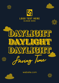 Quirky Daylight Saving Poster Design