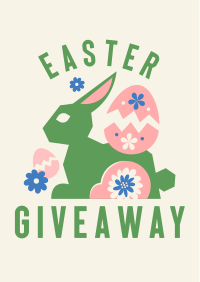 Floral Easter Bunny Giveaway Flyer Design