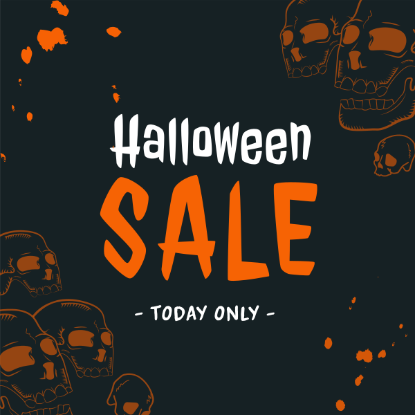 Halloween Skulls Sale Instagram Post Design Image Preview