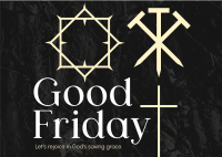 Minimalist Good Friday Greeting  Postcard Image Preview