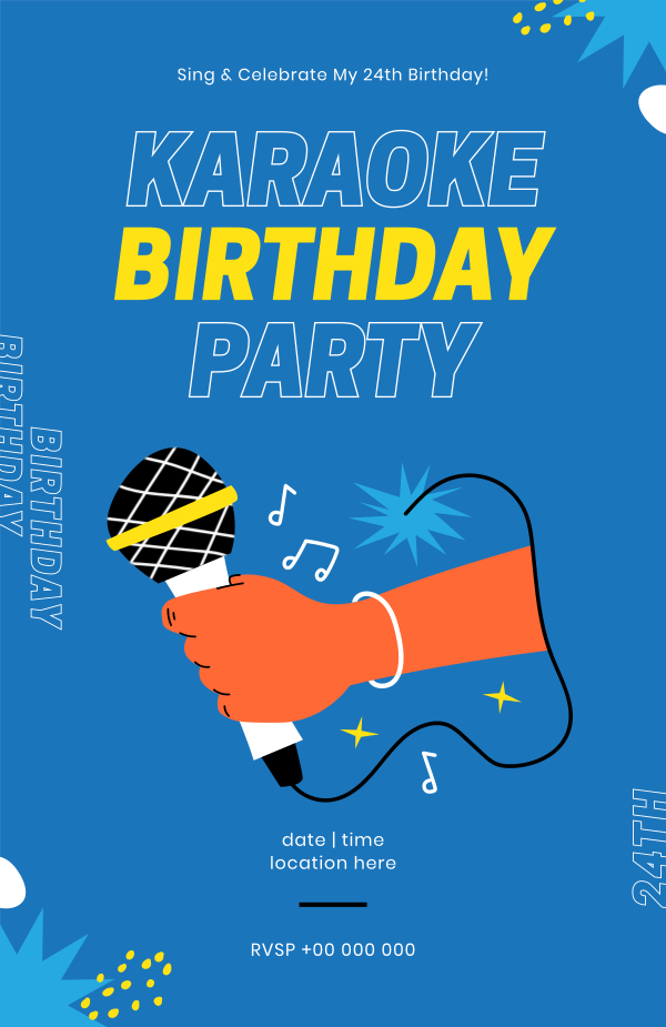 Karaoke Birthday Bash Invitation Design Image Preview