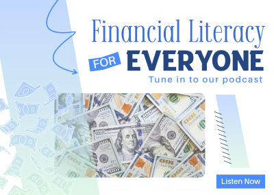 Financial Literacy Podcast Postcard Image Preview