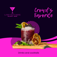 Ladies Night Cocktails Instagram Post Design