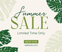 Summer Monstera Leaf Sale Facebook Post Design