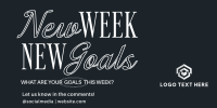 New Goals Monday Twitter Post Design