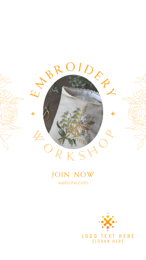 Embroidery Workshop Instagram story Image Preview