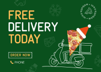 Holiday Pizza Delivery Postcard Image Preview