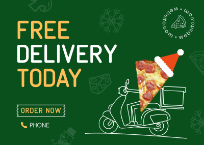 Holiday Pizza Delivery Postcard Image Preview