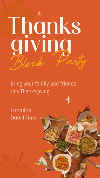 Thanksgiving Block Party Facebook story Image Preview