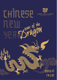 Playful Chinese Dragon Flyer Image Preview