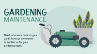 Garden Lawnmower Facebook Event Cover Design