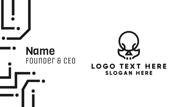 Modern Skull Outline Business Card Design Image Preview