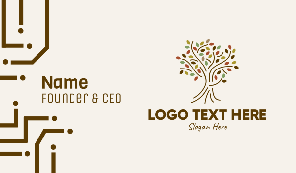 Autumn Outline Tree Business Card Design Image Preview
