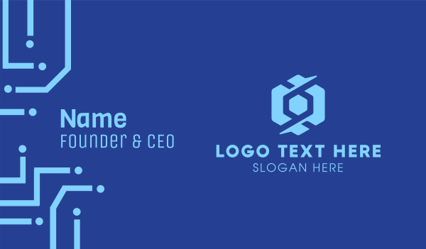 Modern Blue Hexagon Business Card Design Image Preview