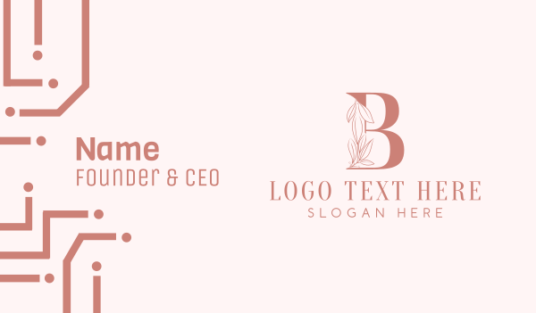 Elegant Leaves Letter B Business Card Design Image Preview