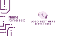 Dainty Purple Flower Lettermark Business Card Design