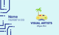 Art Palette Island Palm Tree Business Card Image Preview