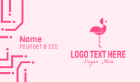Pink Abstract Flamingo Business Card Image Preview