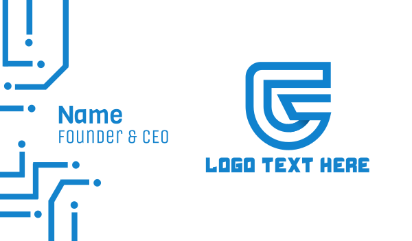Blue Letter G Business Card Design
