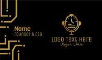 Gold Watch Microphone Business Card Image Preview