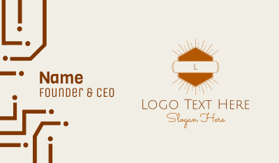 Sunshine Hexagon Lettermark Business Card