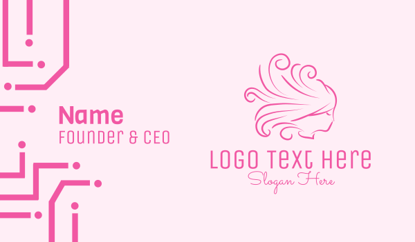 Pink Feminine Hairdresser Business Card Design Image Preview