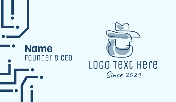  Blue Cowboy Detective Business Card Design Image Preview