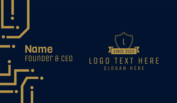 Elegant Gold Banner Lettermark Business Card Design Image Preview