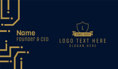 Elegant Gold Banner Lettermark Business Card Image Preview