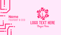 Pink Flower Lettermark Business Card Image Preview