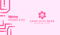 Pink Flower Lettermark Business Card Design