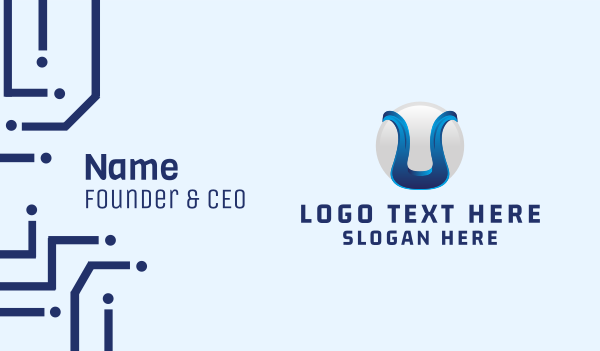 Tech Company Letter U  Business Card Design Image Preview