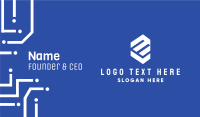 Tech Square Letter E Business Card Design