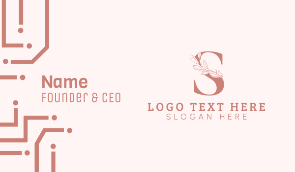 Elegant Leaves Letter S Business Card Design Image Preview