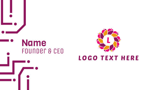 Floral Feminine Lettermark Business Card Design Image Preview