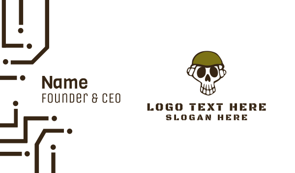 Skull Soldier Business Card Design Image Preview