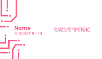 Curly Cute Pink Text Business Card Image Preview