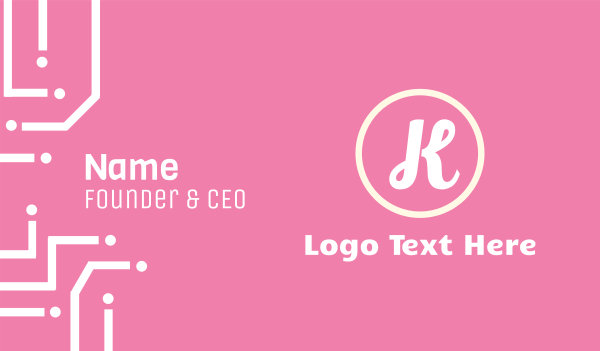 Feminine Letter K Business Card Design