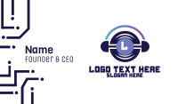 DJ Headphone Disc Letter Business Card Image Preview