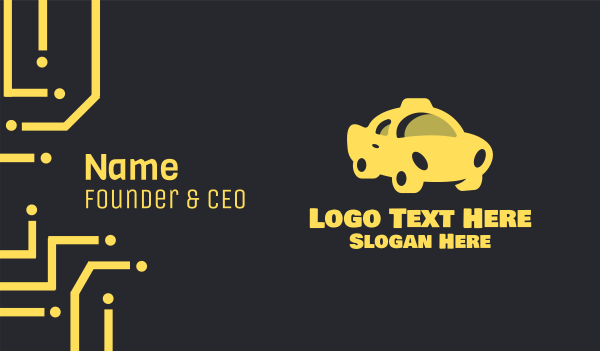 Yellow Taxi Cab Business Card Design Image Preview