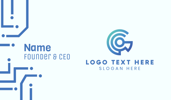 Blue Digital Network Letter G Business Card Design Image Preview