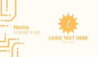 Yellow Tropical Sun Lettermark Business Card Image Preview