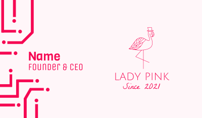 Pink Flamingo Hat Business Card Image Preview