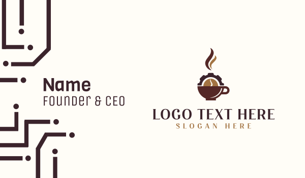 Coffee Cup Cog Business Card Design Image Preview