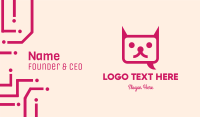 Pink Cat Messaging App Business Card Design