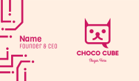 Pink Cat Messaging App Business Card Image Preview