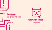 Pink Cat Messaging App Business Card Image Preview