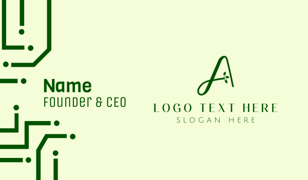 Natural Herb Letter A Business Card Design Image Preview