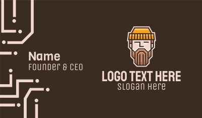 Geometric Lumberjack Face  Business Card Image Preview