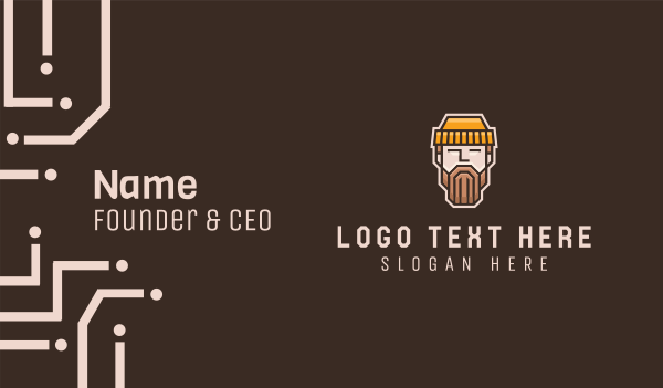 Geometric Lumberjack Face  Business Card Design Image Preview